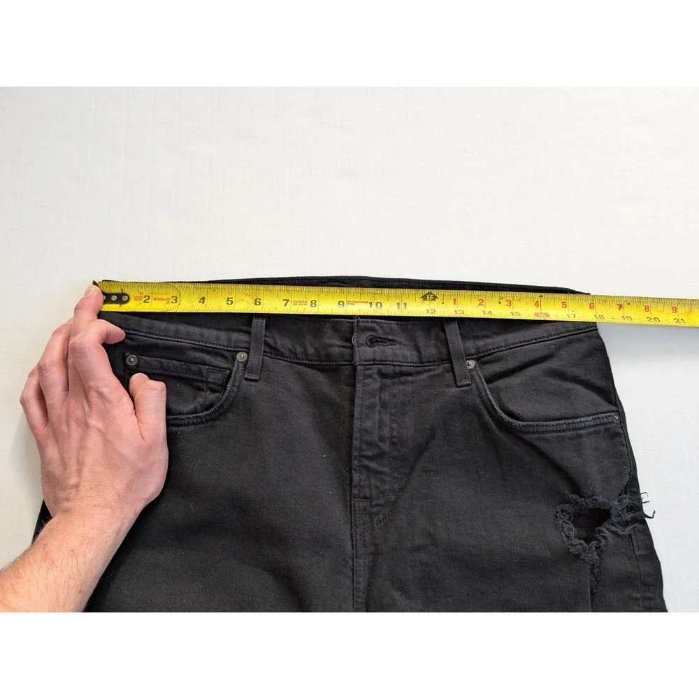 7‎ For All Mankind Jeans Paxtyn Mens 34 Black Distressed 7FAMK